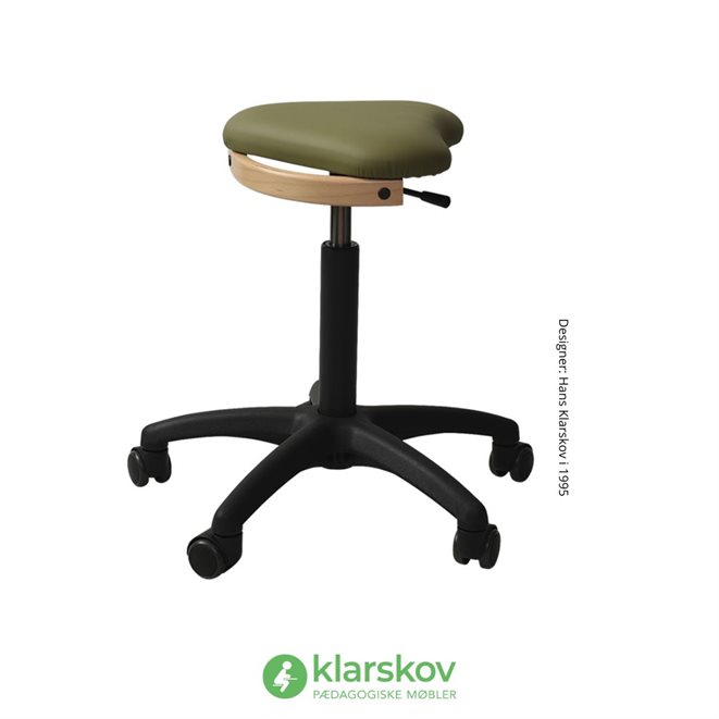Ergoret arbejdsstol m/vaskbart sæde str. 37-54 cm. (olive haku betræk)